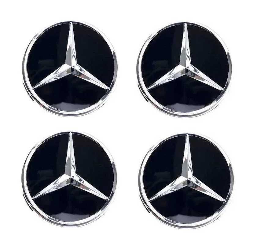 set 4 Capace mercedes negru doar pentru jante originale Benz