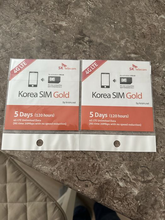 Сим карта пользования в  Корее.