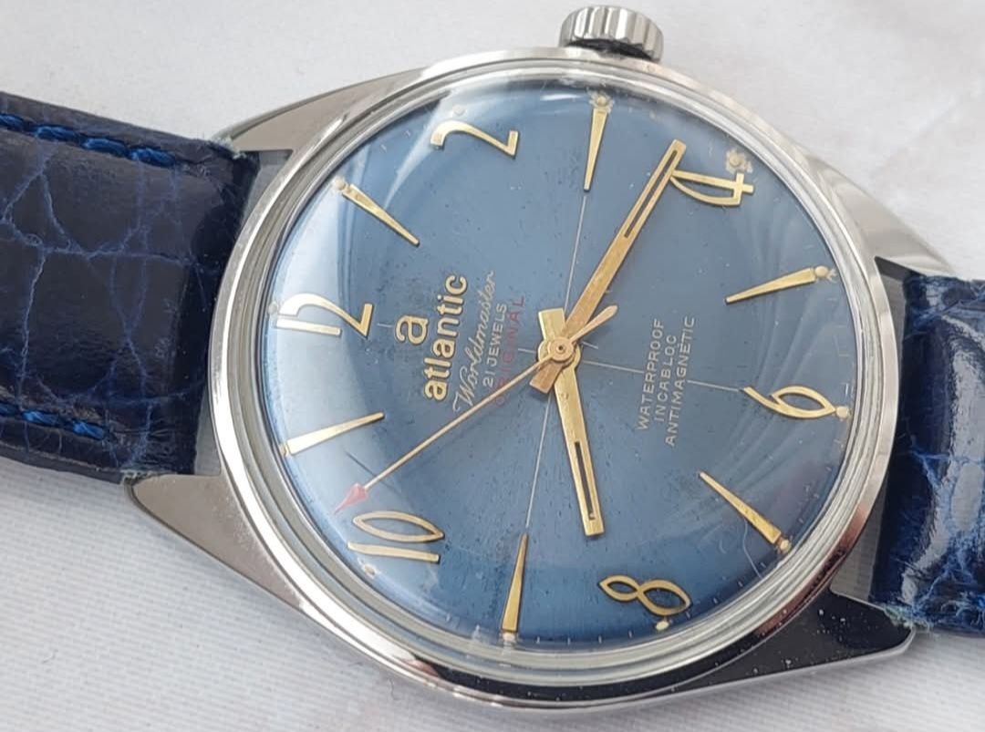 Ceas colectie Atlantic Worldmaster cu 21 rubine, albastru  colectie
