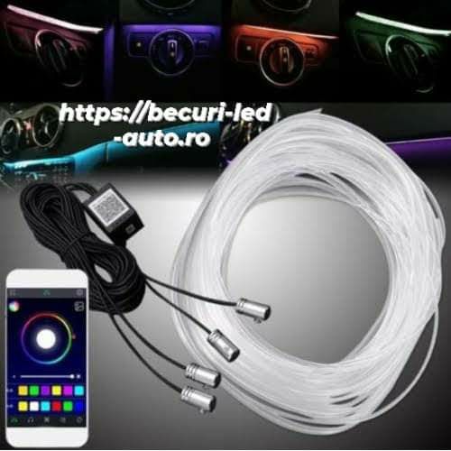 Kit Lumină Auto OEM-LED-6M, Multicolor Cu Aplicația Telefon Bluetoot