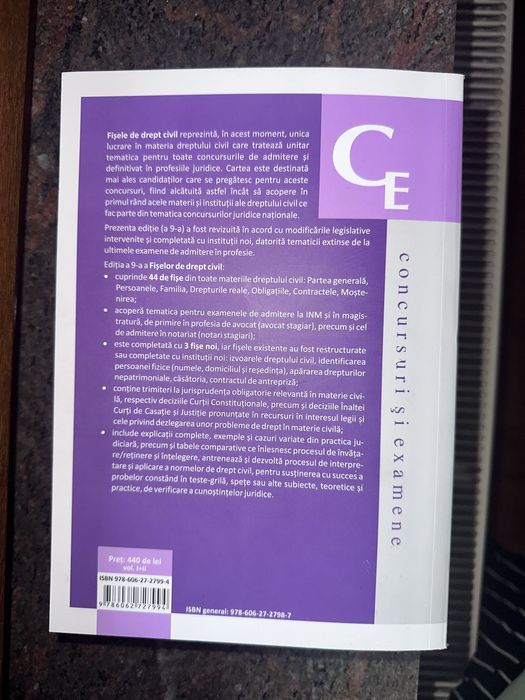 Vând fișe de drept civil. Editia 2025