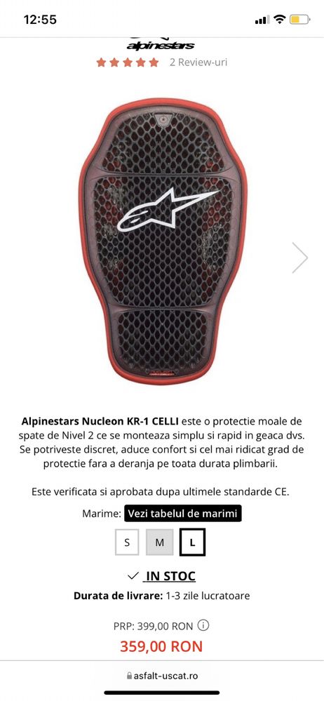 Protectie spate Alpinestars Nucleon KR1 Celli