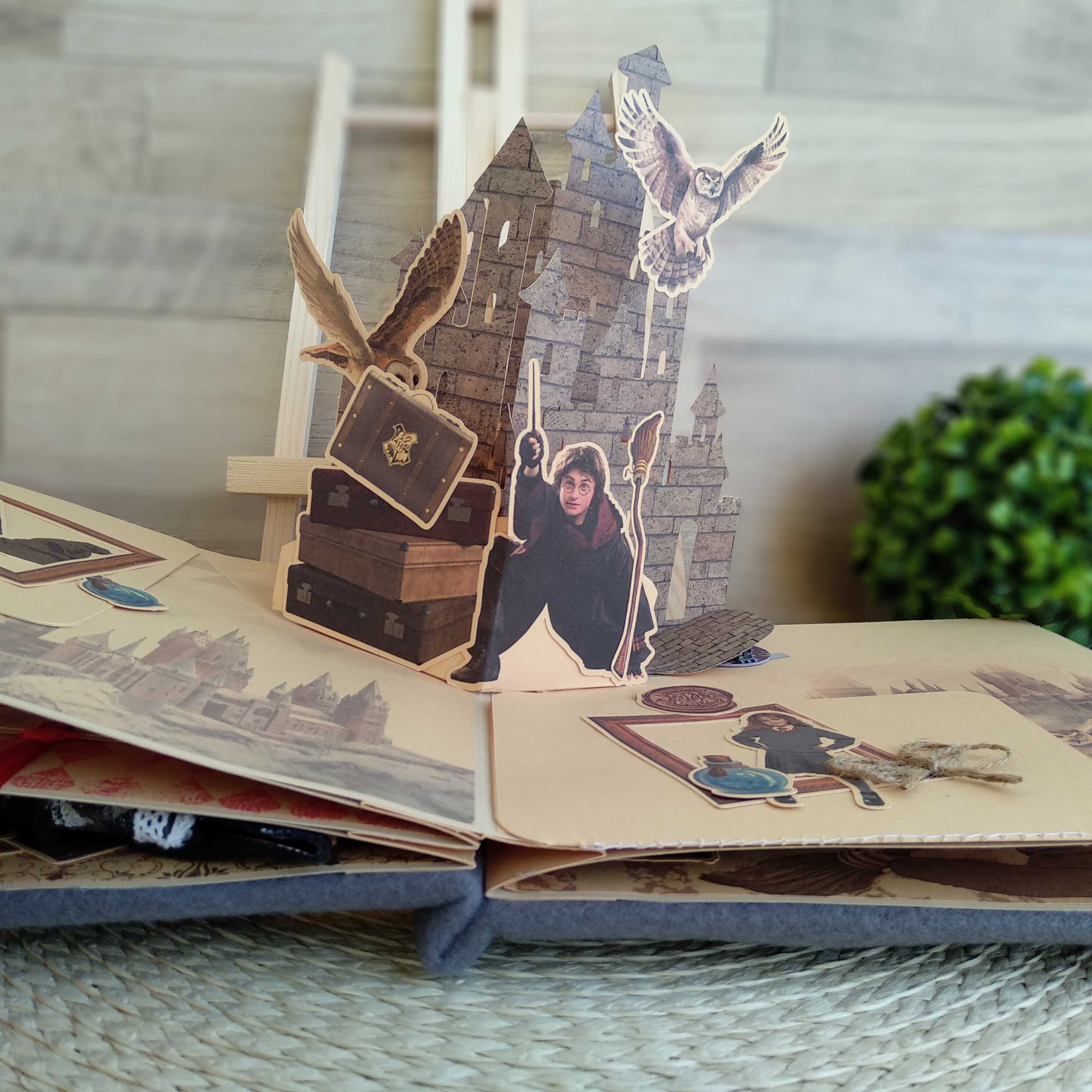 Ръчно изработен скрапбук албум Хари Потър с триизмерни фигури