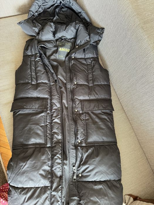 Дълъг черен елек Amisu