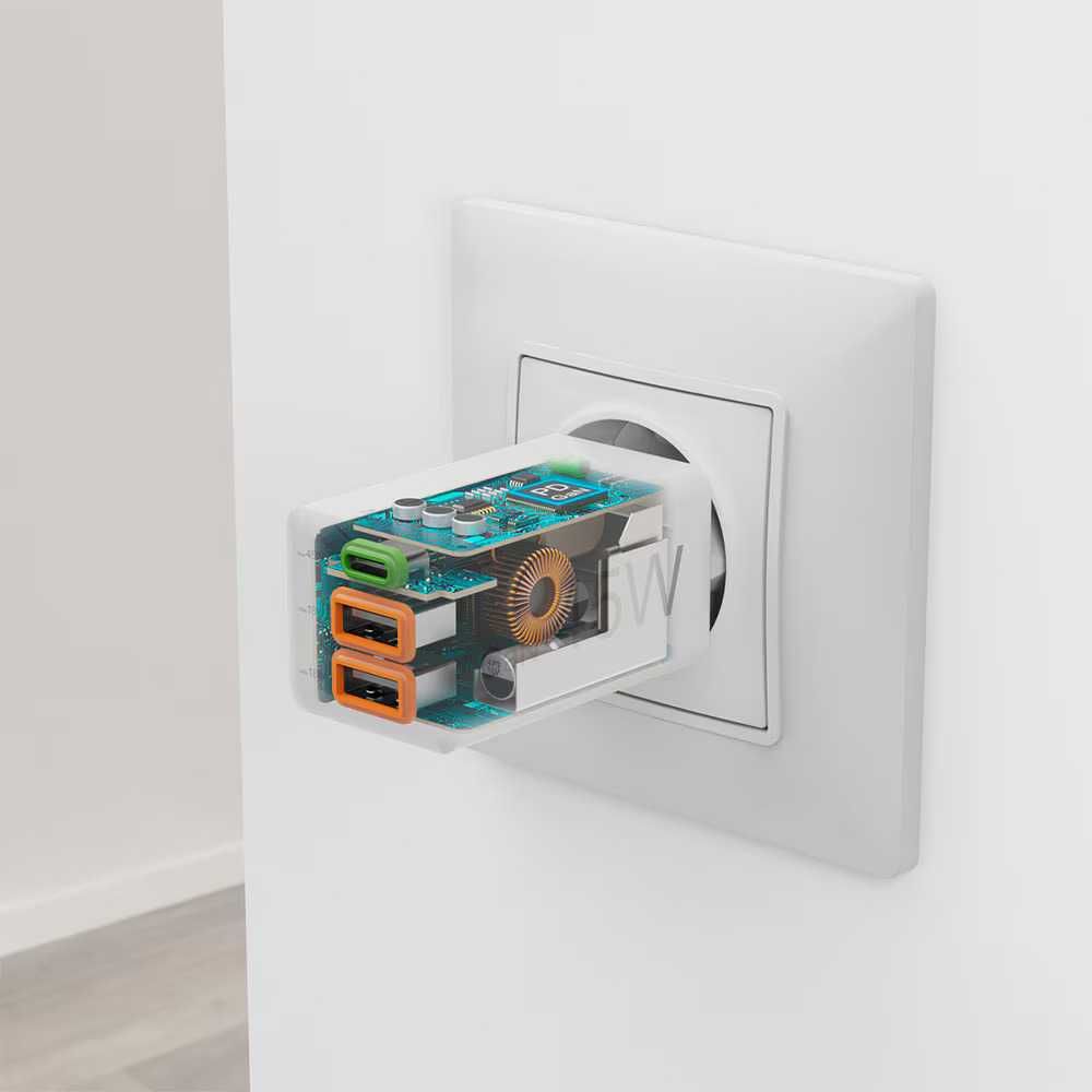 Incarcator 45W HAMA 201995 1xUSB-C 2xUSB-A PD Quick Charge 3.0 GaN Alb