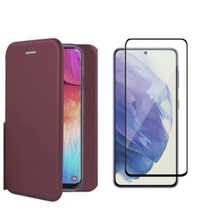 Flip Case Leather Piele Style + Folie Sticla 8D Samsung A72/A52/A25