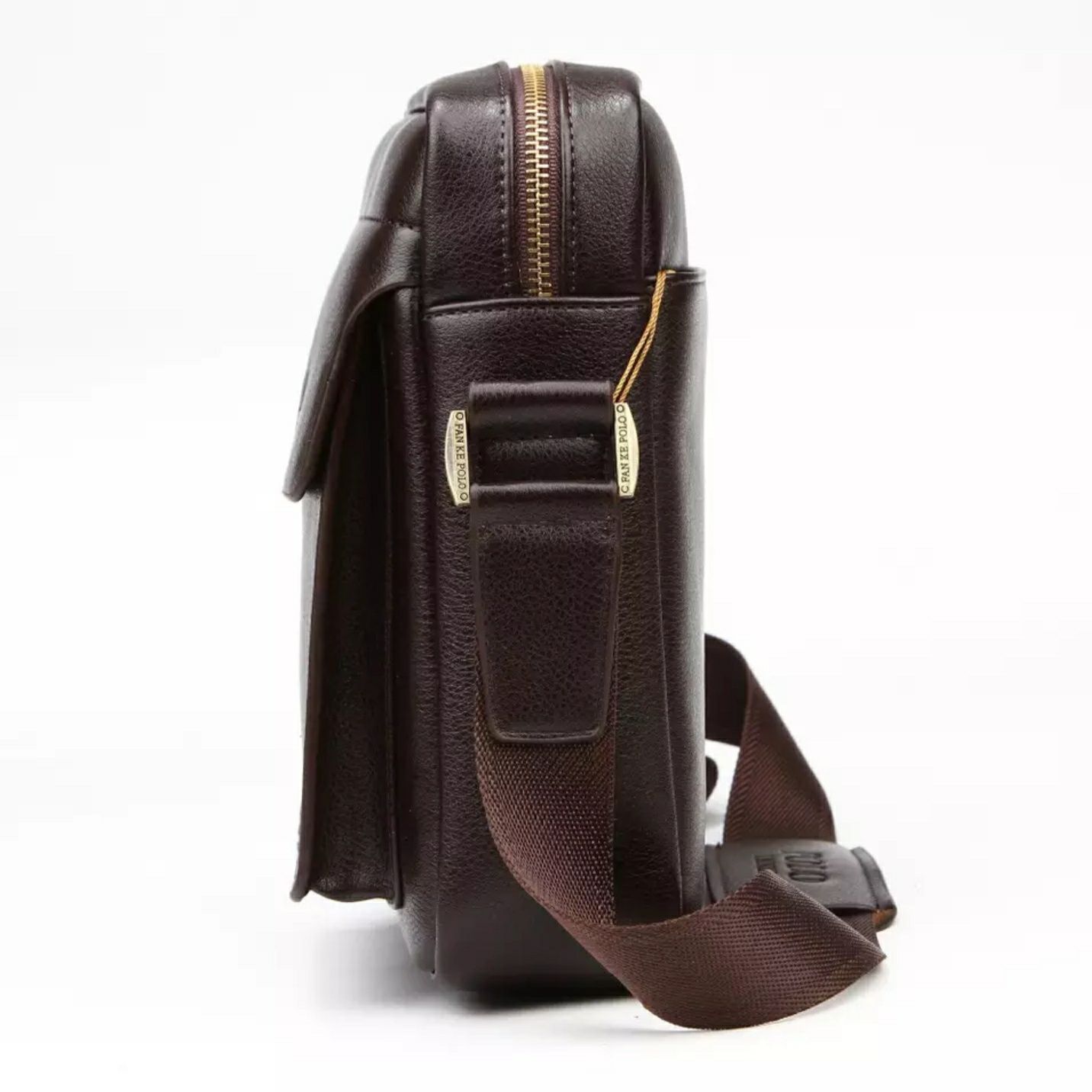 Polo Fanke мъжка чанта кожена функционална цвят кафява модел цена