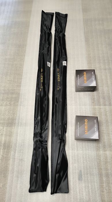 SET 2 Lansete FL VIPER 3.90m 3.5 LBS 2 tronsoane + 2 Mulinete JS10000