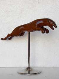 statueta Jaguar inox-lemn sigla emblema ornament logo masina figurina