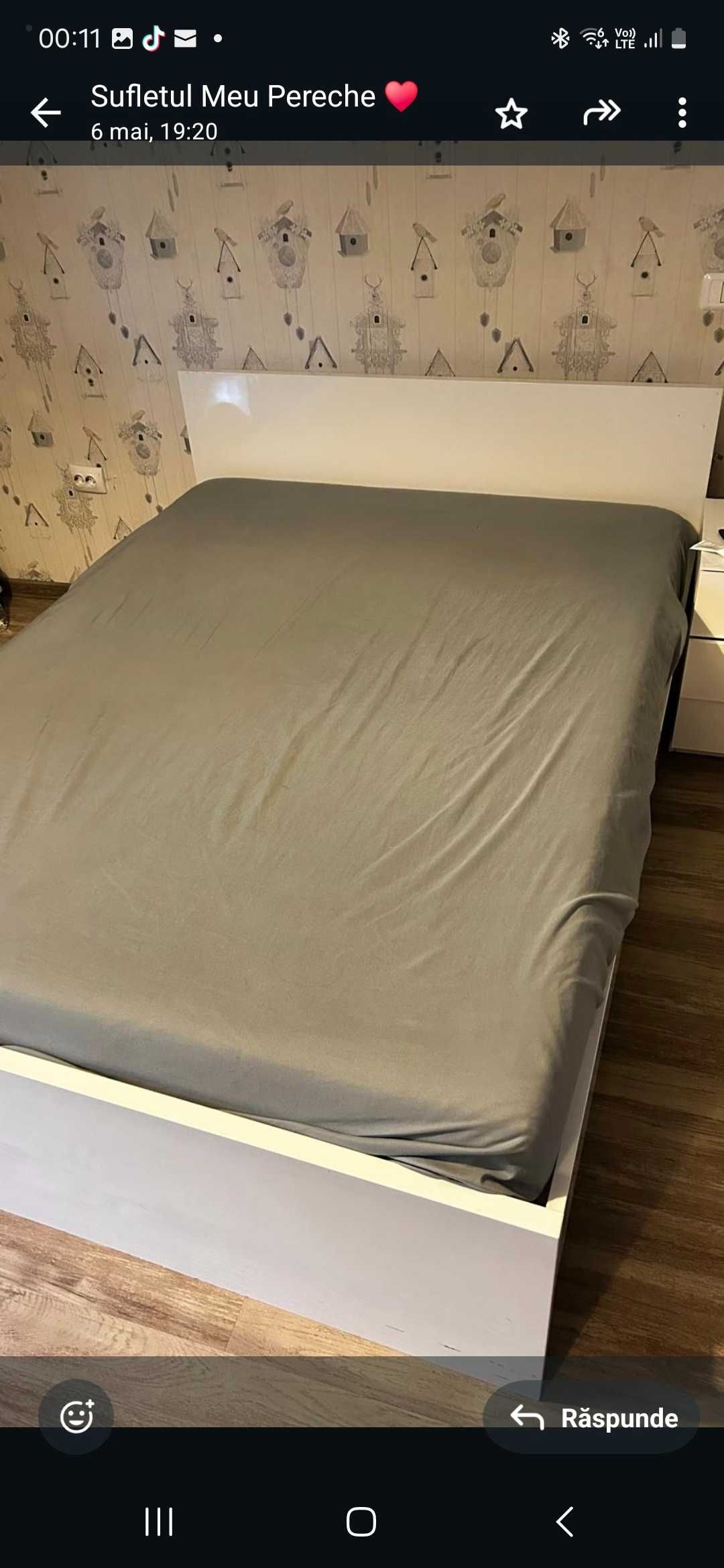 Vand pat din MDF luciuos culoare alb