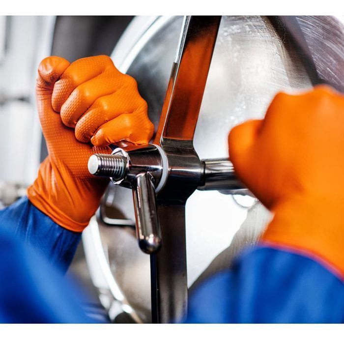 Manusi nitril premium mercator gogrip portocaliu pentru mecanici, mari