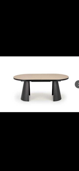 masa extensibila MDF Giacomo Natural/Negru L180-240xl100xH76 cm