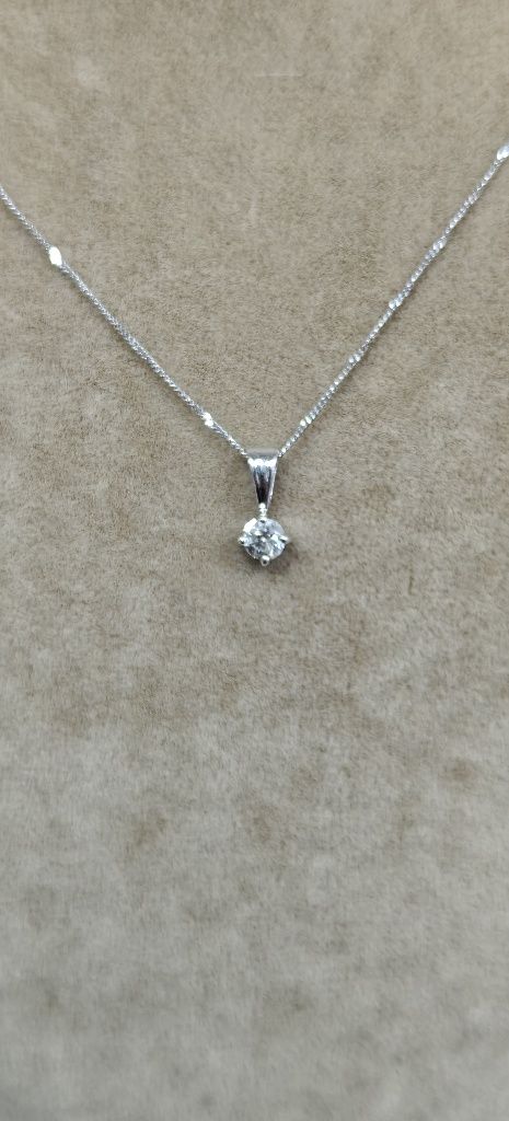 Lant aur cu diamant Solitaire 0.20ct 18k 1.70gr (r)