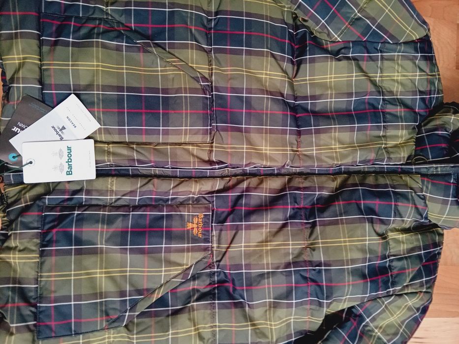 Barbour/Tommy Hilfiger с пух и пера  с 2 лица Л размер  мъжко яке