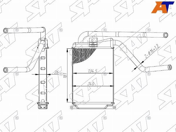 Радиатор печки Daewoo Nexia