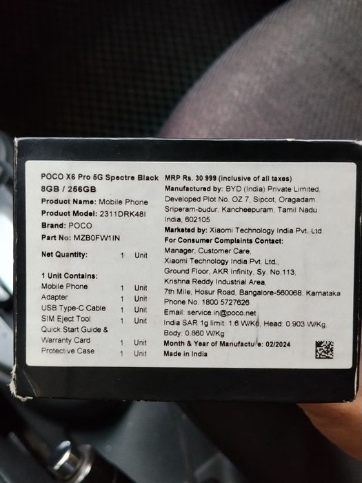 Poco X6pro idyalniy qora rangli