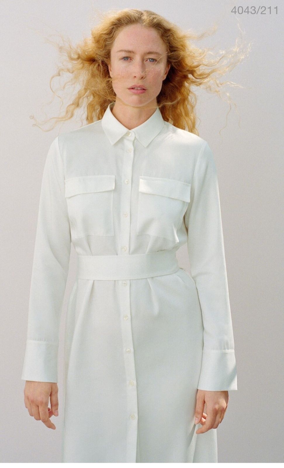 Rochie lunga  alba tip cămașă Zara ediție limitata