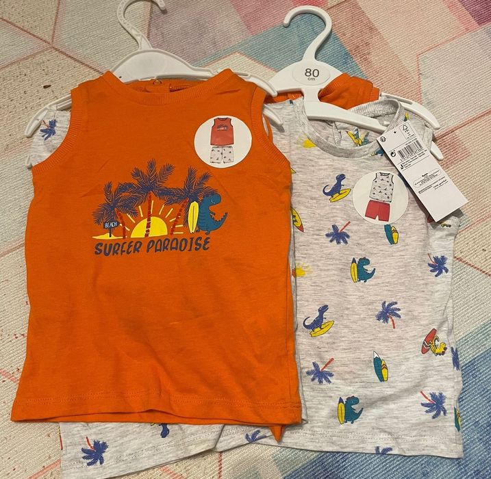 Set 2 pijamale vara - pantaloni scurți și maiou