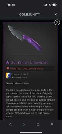 Cutit Gut Knife Ultraviolet MW (Counter-Strike)