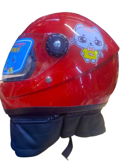 Детска каска за мотор, Каска за дете 6-10години,Червена - 124