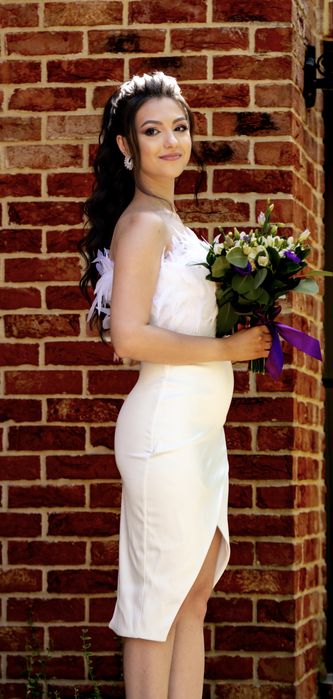 Rochie cu pene de cununie/bal/banchet