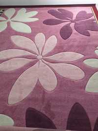 Толстый  ковёр  розовый цвет с листьями( турция) 2.5 × 4 новый