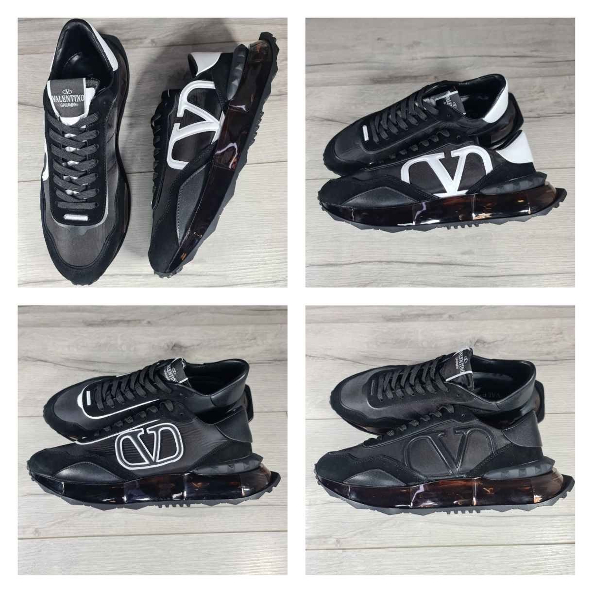 Sneakers-Valentino-Alb-Negru-Gri-Transp-Gratuit-Breloc-LV+Parfum-Cadou