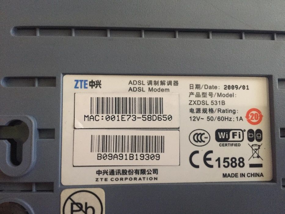 Adsl Modem- Zte , Zxdsl 831 Series