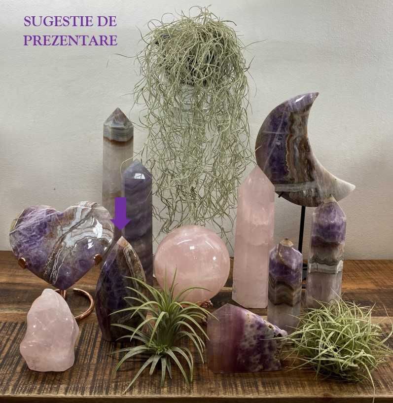 Cristale/Minerale-Simbiot Agata/Ametist-sculptura piatra semipretioasa