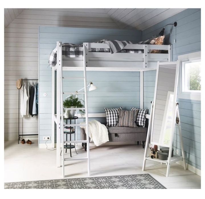 Pat supraetajat, alb, 140x200 cm