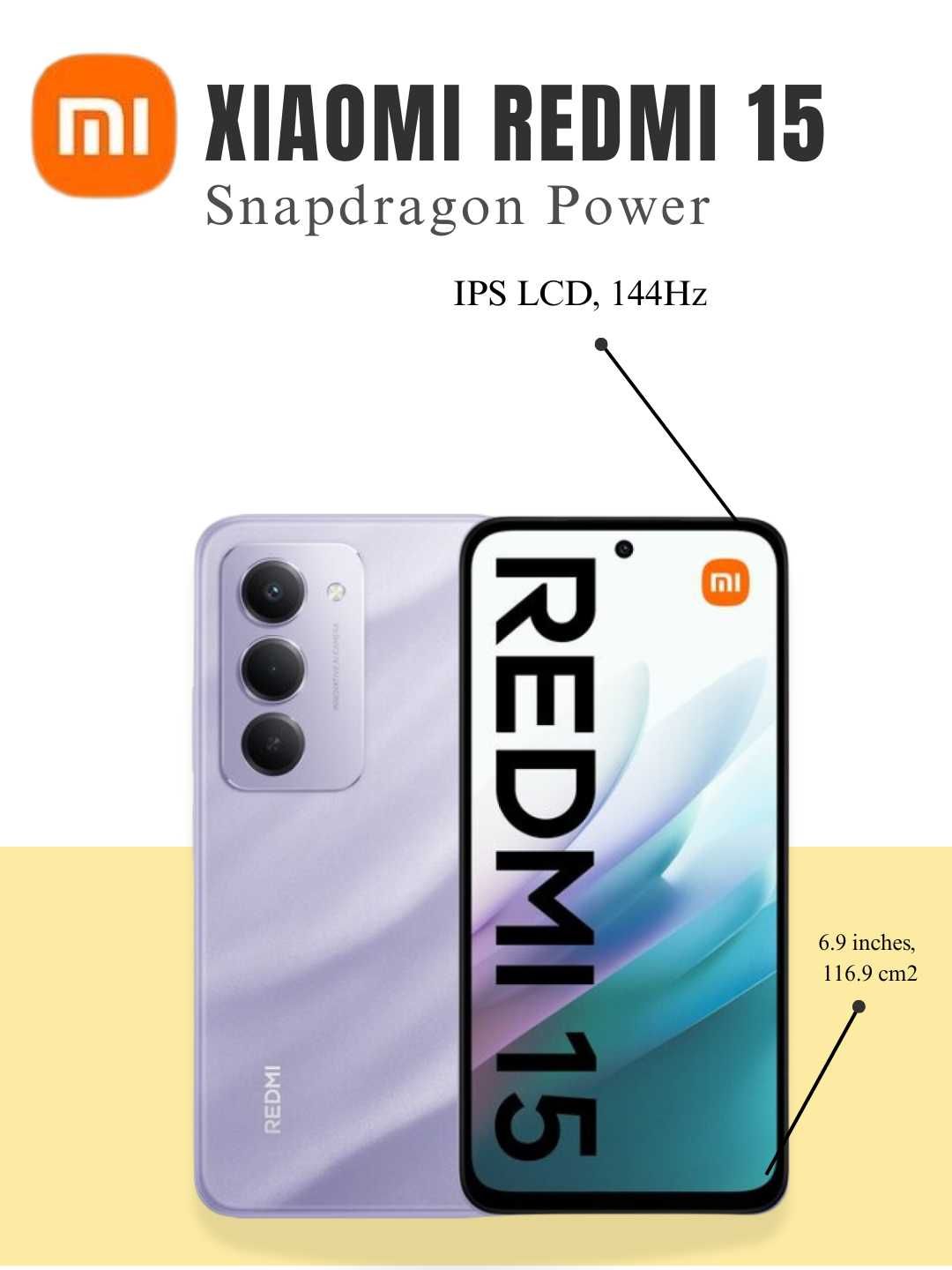 Xiaomi Redmi 15 6/8/128/256 gb Black,Purpule,Gray