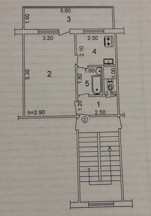 Феруза, Экобазар 1/1/4 без ремонта с балконом 1,5х6