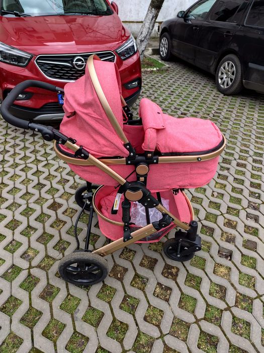 Vând cărucior 3 în 1 cu scoică pentru mașină și 2 premergătoare