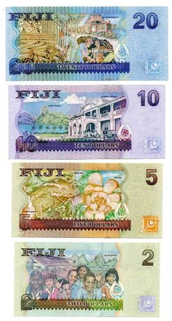 Bancnote Fiji 2,5,10,20Dollars Queen Elisabeth II