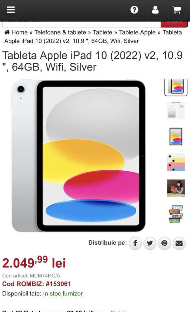 Ipad 10  nou, sigilat garantie 2026