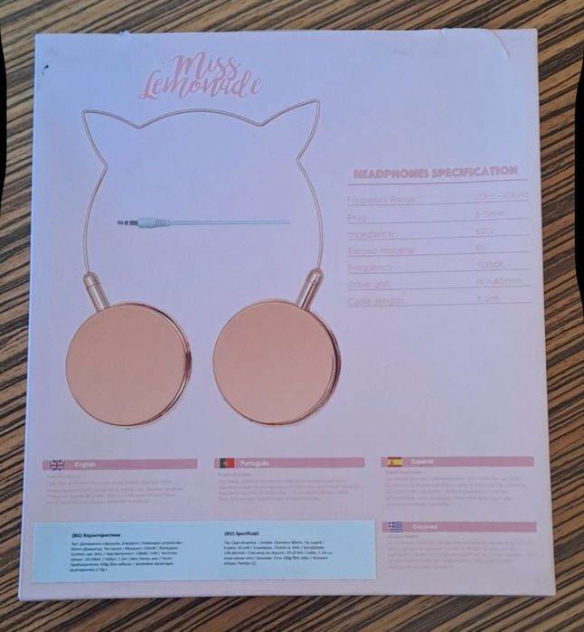 Casti audio noi, cu urechi de pisica, Miss Lemonade