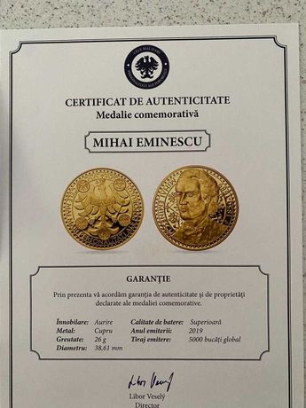Medalii comemorative (2 albume - 14 Medelii) + certificat de garantie