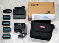 Lampă profesională SWIT S-2051 cu 4 acumulatori și încărcător Sony