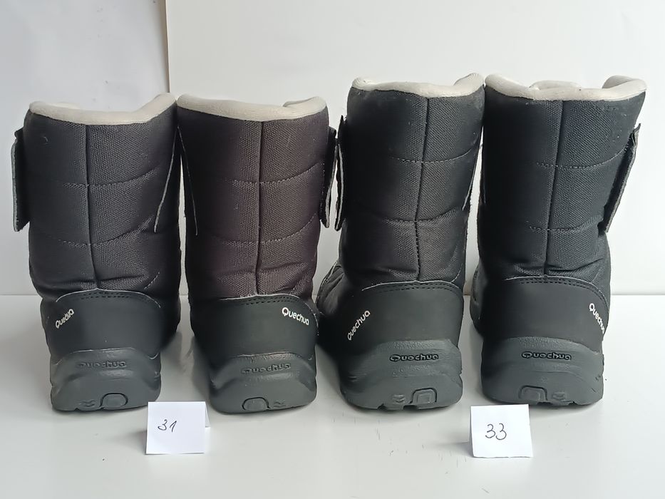Зимни топли ботуши, водоустойчиви, за преходи в сняг, черни - 31 и 33
