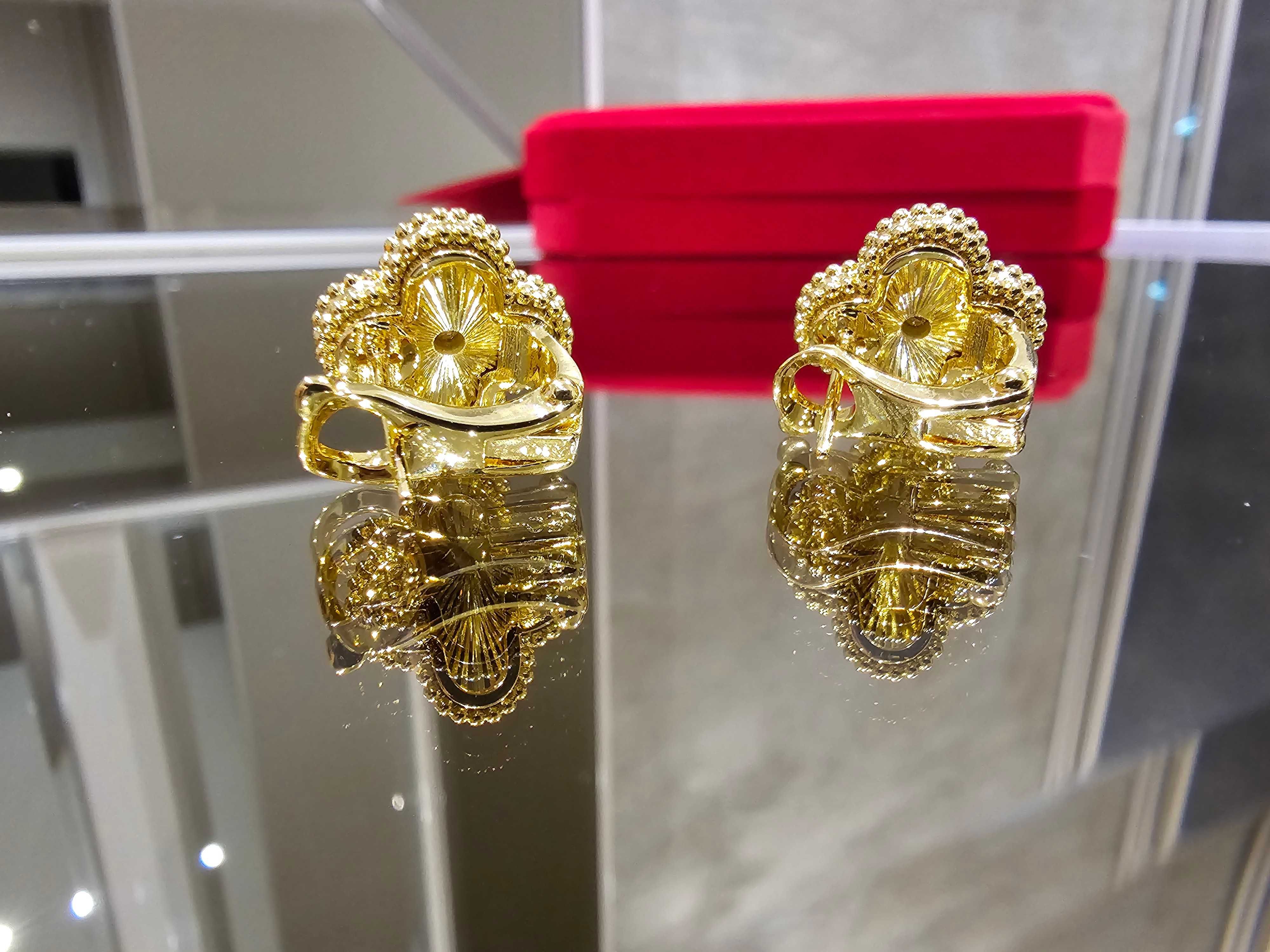 Van Cleef & Arpels VCA Gold Vintage Alhambra Clips Clover Дамски Обеци