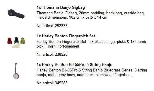 Harley Benton BJ-55Pro 5 String Banjo