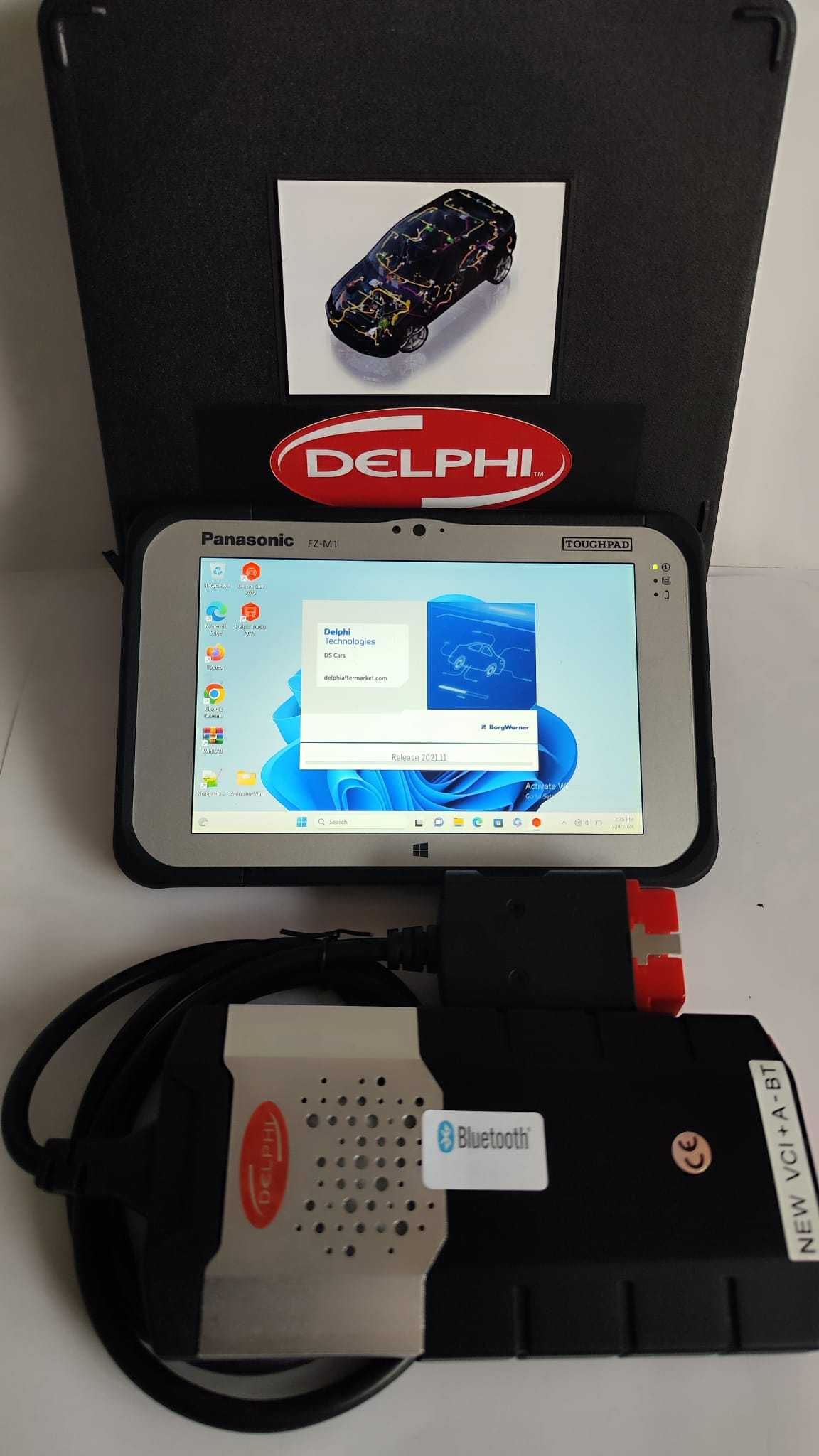 Tester auto Delphi3 + Tableta Panasonic FZM1 Diagnoza Turisme+Camioane