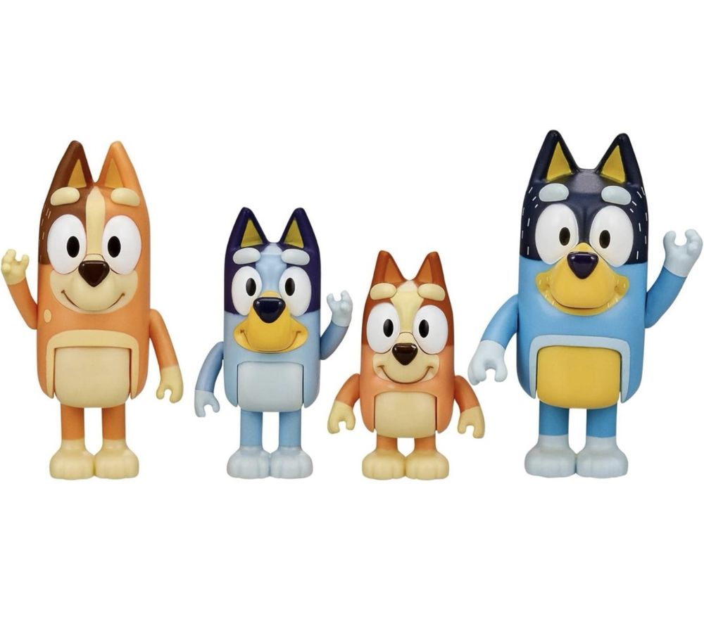 Set cu 4 figurine Bluey’s, Bluey, Famile, NOU