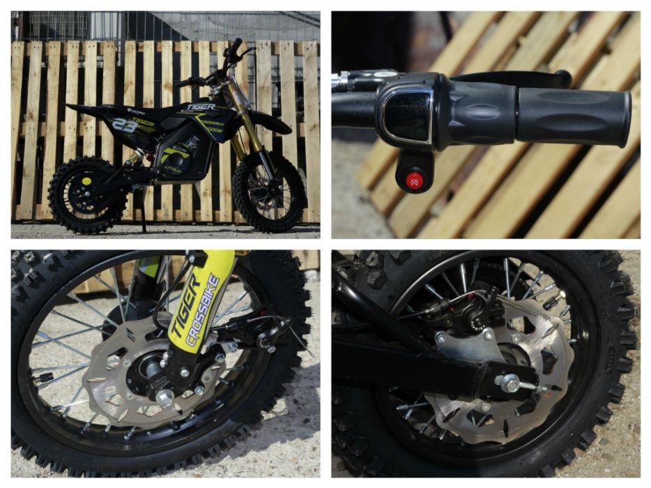 Motocicleta electrica pentru copii Eco Tiger 1000W 36V 12/10 #Albastru