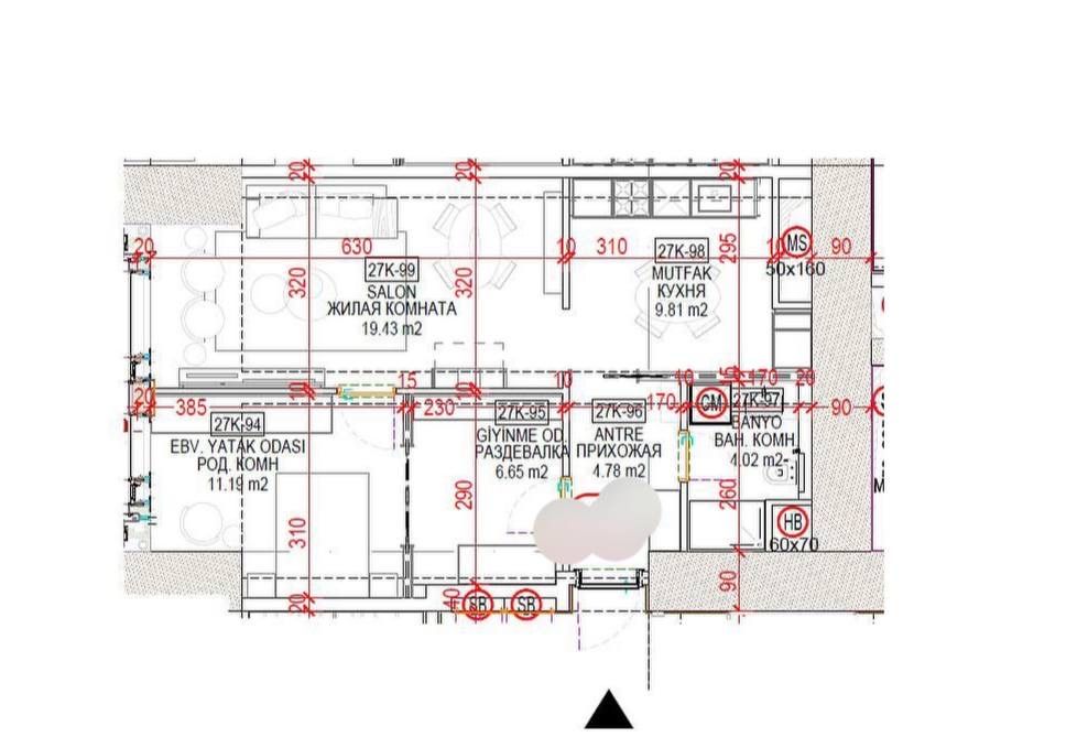 Квартира ЖК Nest one 2/17/51 58 кв.м