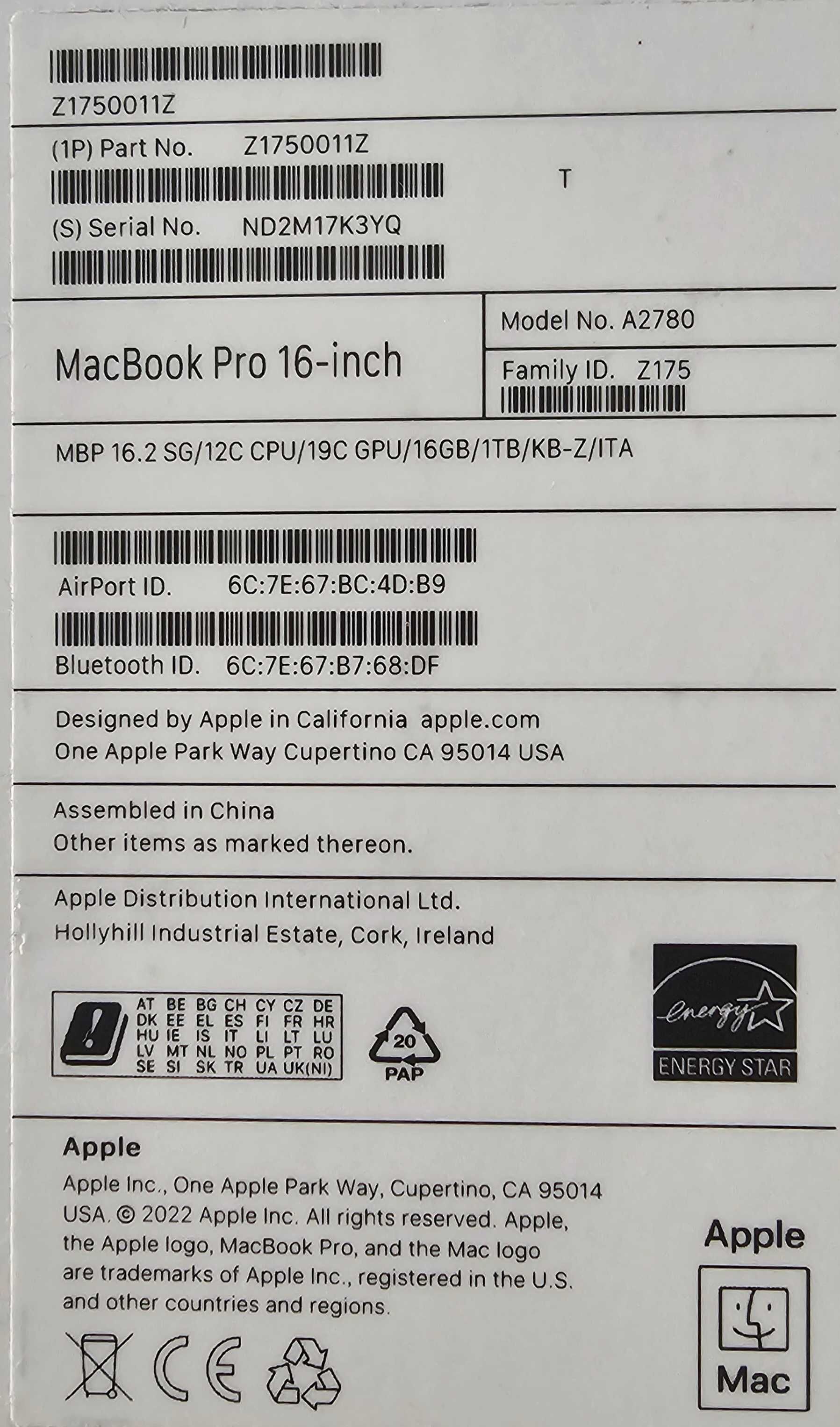 НОВ MacBook Pro 16-inch M2