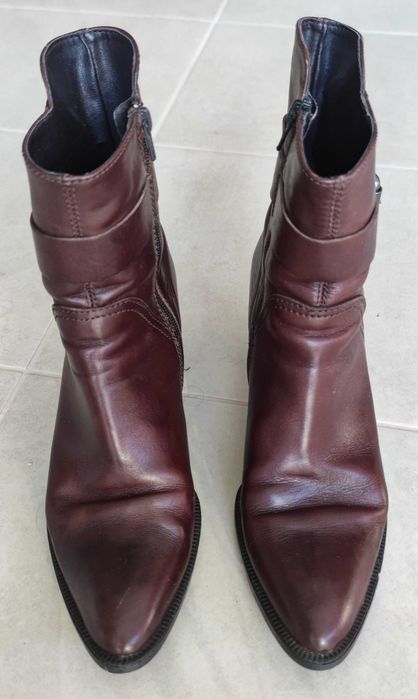 Дамски Боти/Ботуши с висок ток - бордо, размер 38
