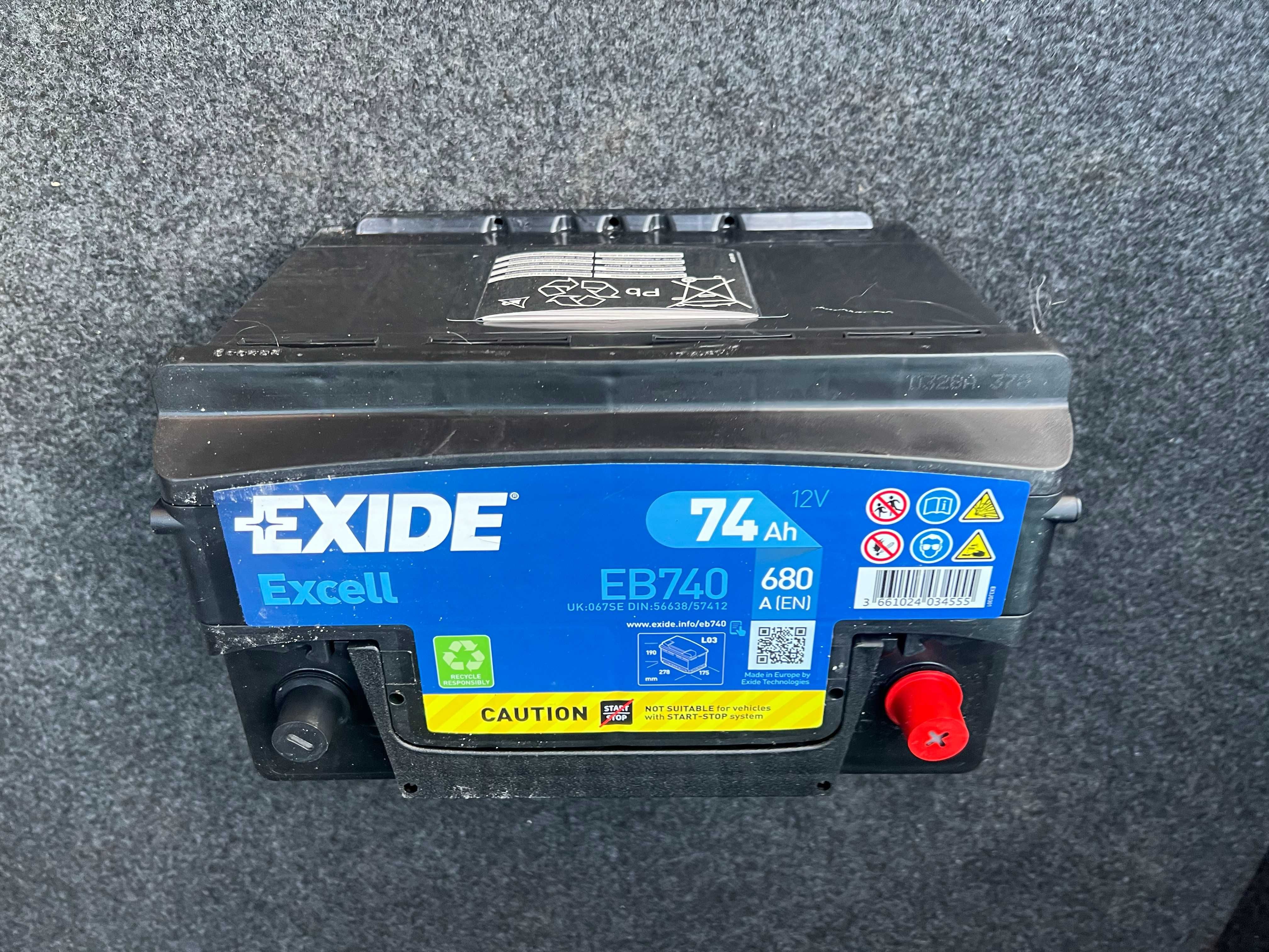 Baterie acumulator auto Exide Excell 74Ah 680a EB740 12V * noua* 2023