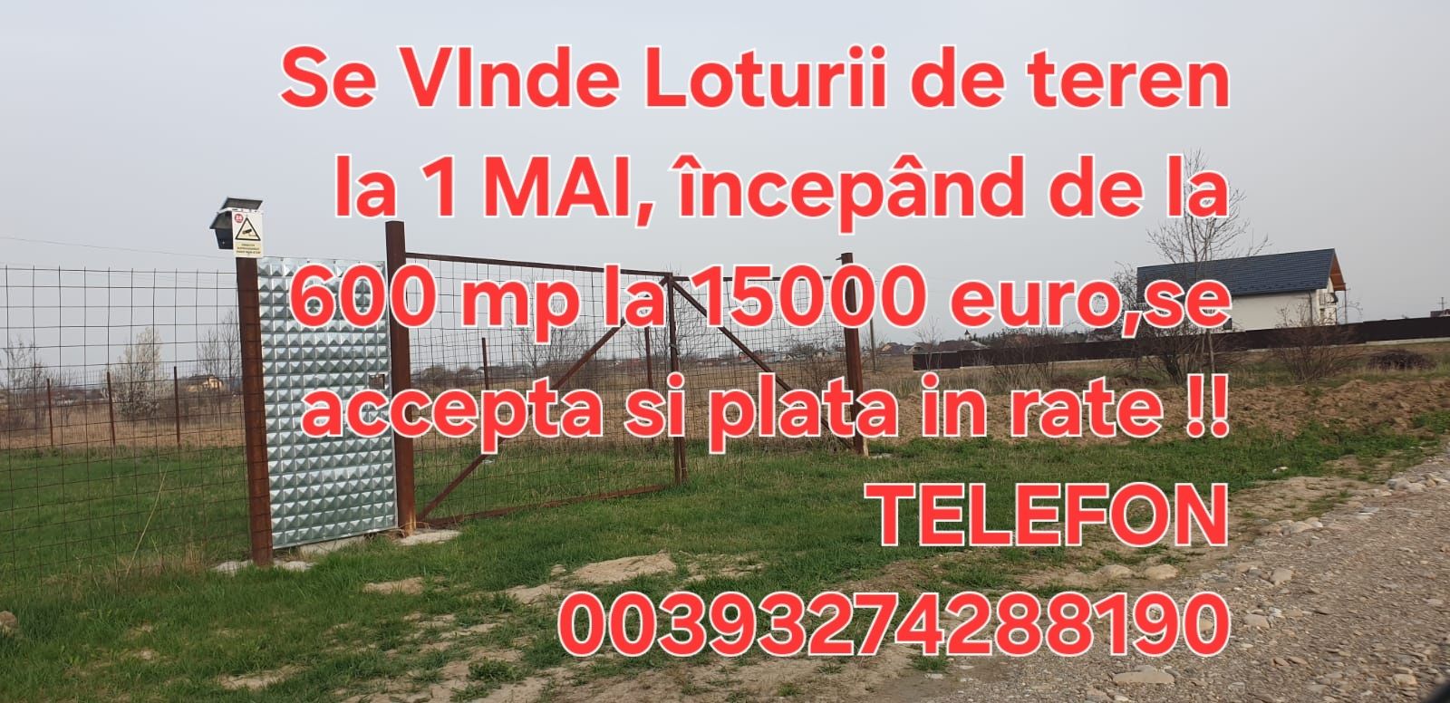 OCAZIE!!9000 euro!Vand Terenuri in RATE doar cu Buletinul!!!