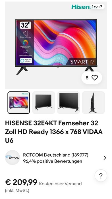 Vând tv Smart Hisesnse nou 80cm